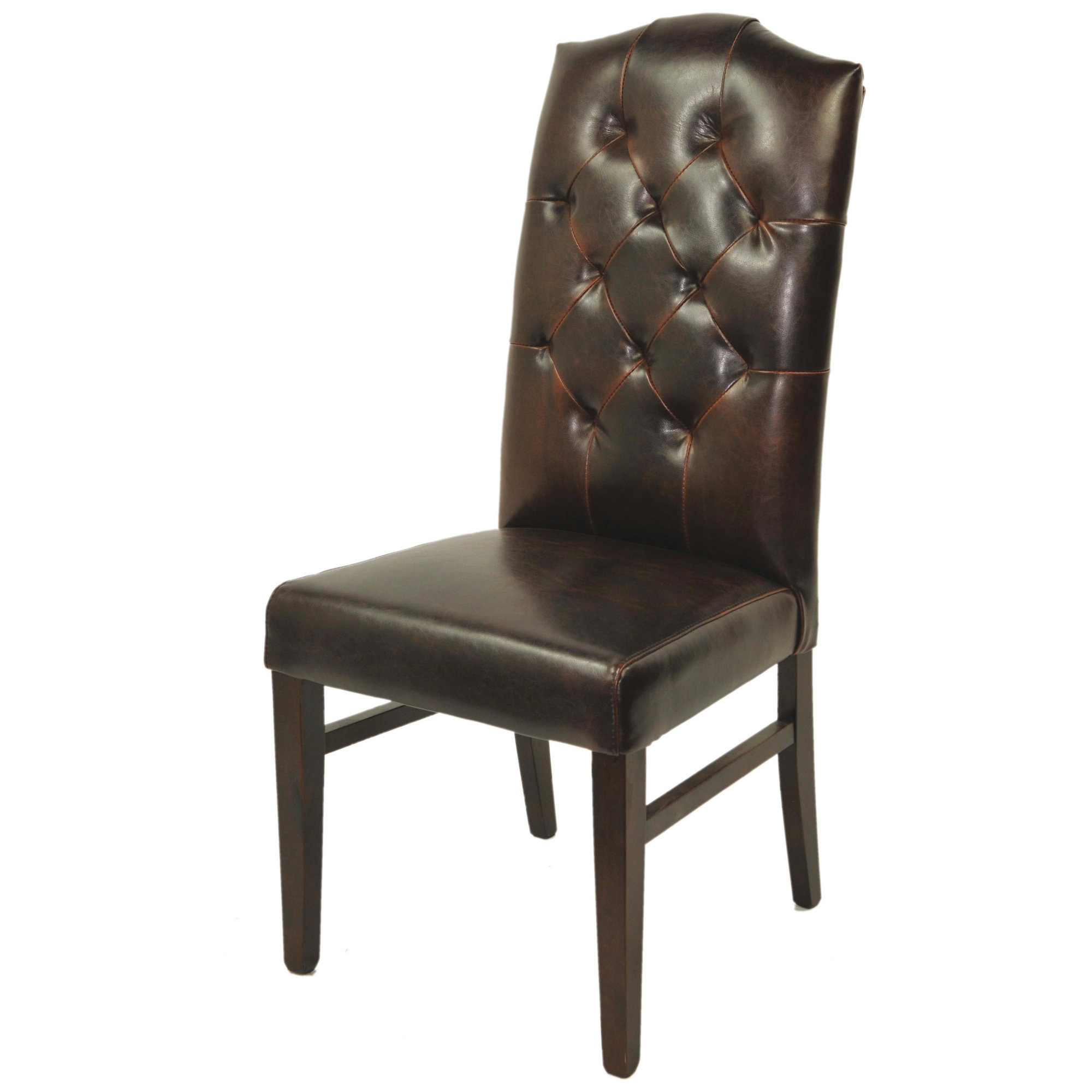 MOTI Furniture True Leather Tufted High Back Side Chair & Reviews Wayfair